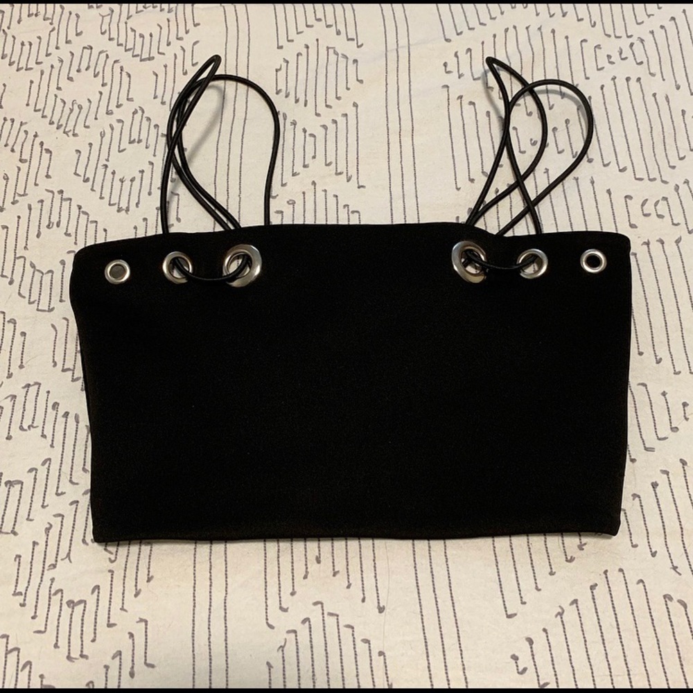 Forever 21 Black crop top with grommet detailing!